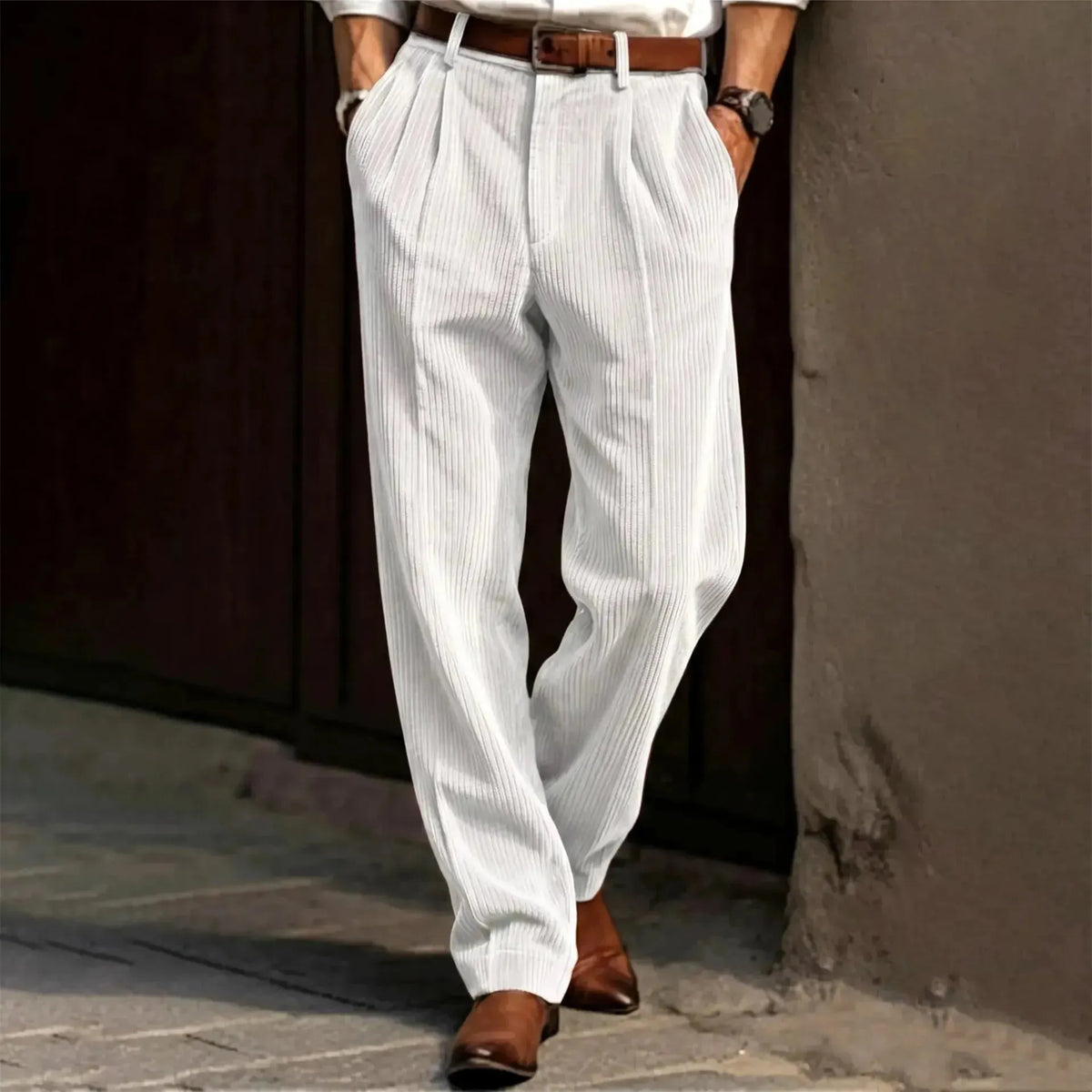 🔥 Today's Special: 50% Off ✨Vertical Stripe Pleated Wide‐Leg Trousers